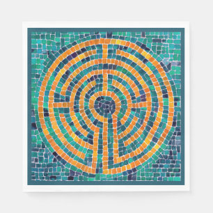 LABYRINTH II Standard Lunch Paper Napkins - Green