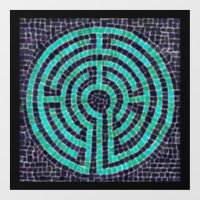 LABYRINTH III 12x12 Window Cling - Black