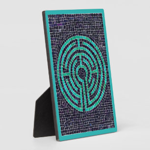 LABYRINTH III 5x7 Plaque with Easel - Turquoise