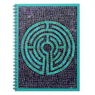 LABYRINTH III 6.5x8.75 Spiral Notebook - Turquoise