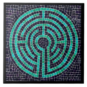 LABYRINTH III 6x6 Ceramic Tile - Black