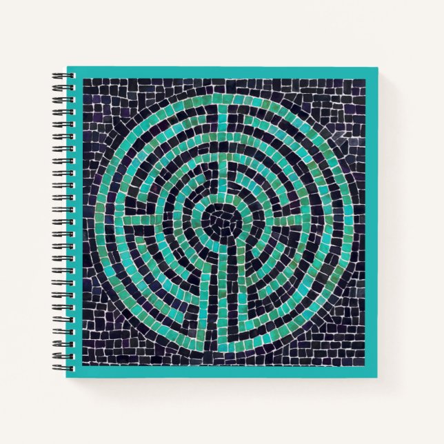 LABYRINTH III 8.5x8.5 Spiral Notebook - Turquoise (Front)