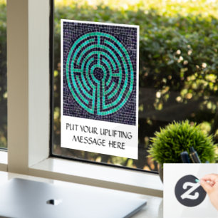 LABYRINTH III 8x11 Window Cling +Text - Black