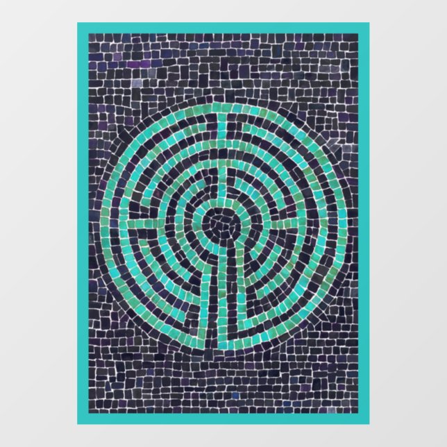 LABYRINTH III 8x11 Window Cling - Turquoise (Sheet)