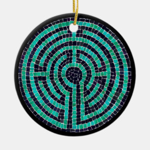 LABYRINTH III Ceramic Circle Ornament