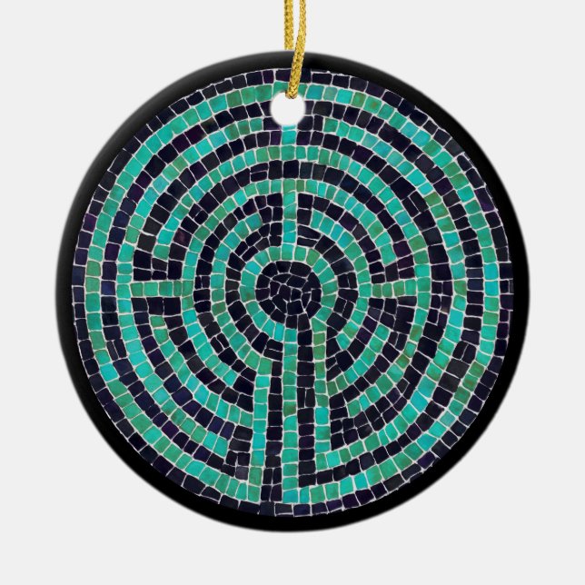LABYRINTH III Ceramic Circle Ornament (Front)