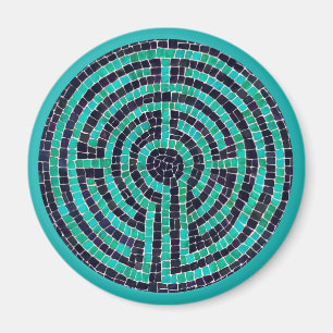 LABYRINTH III Round Magnet - Turquoise