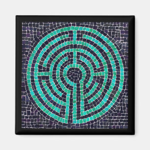 LABYRINTH III Square Magnet - Black