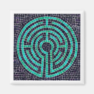 LABYRINTH III Square Magnet - White