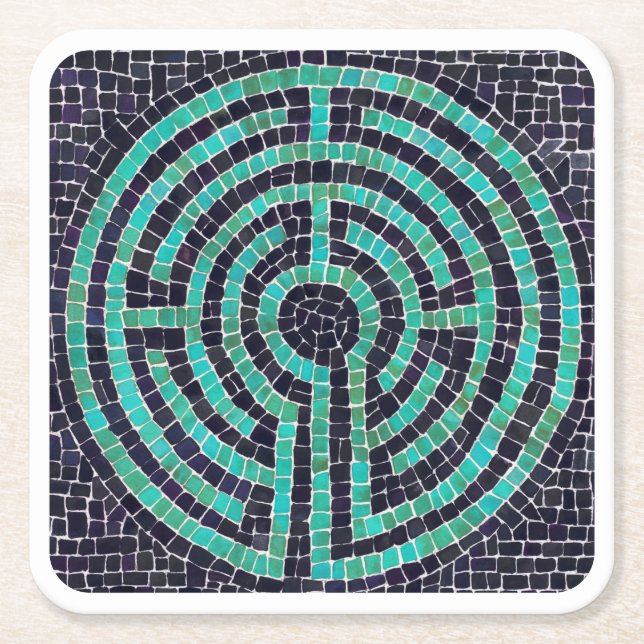 LABYRINTH III Square Paper Coasters - White (Front)