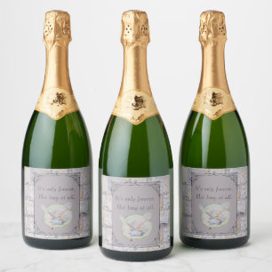 Labyrinth It’s Only Forever Wedding Owl Sparkling Wine Label