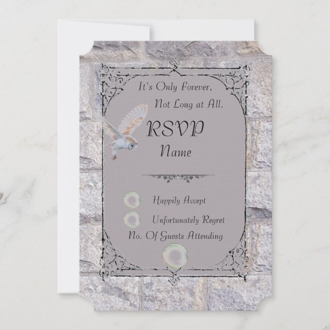 Labyrinth It’s Only Forever Wedding RSVP Card (Front)