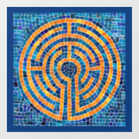 LABYRINTH IV 12x12 Window Cling - Blue