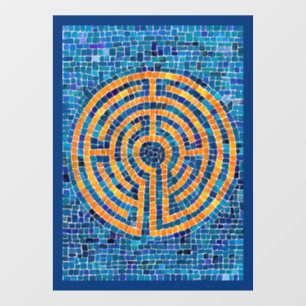 LABYRINTH IV 8x11 Window Cling - Blue