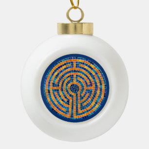 LABYRINTH IV Ceramic Ball Ornament