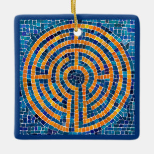 LABYRINTH IV Ceramic Square Ornament