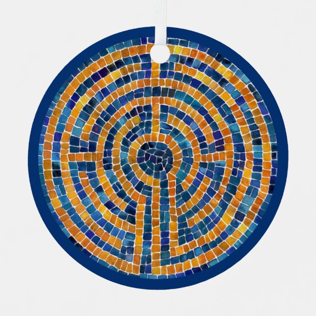 LABYRINTH IV Metal Circle Ornament (Front)