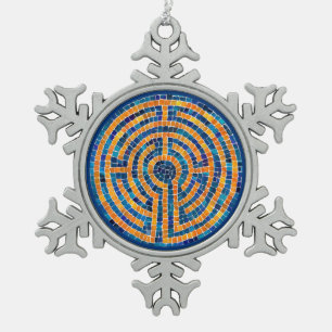 LABYRINTH IV Pewter Snowflake Ornament