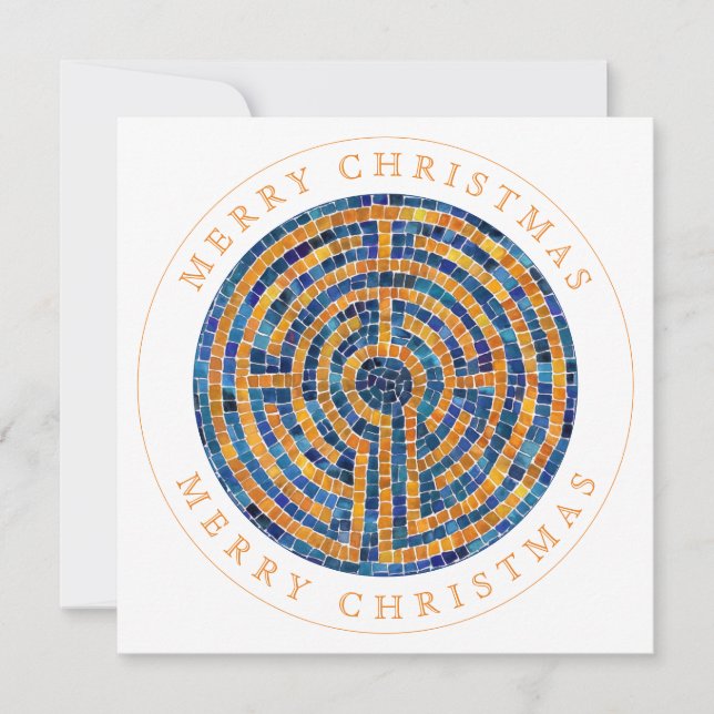 LABYRINTH IV Square Flat Christmas Card (Front)