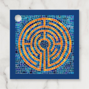 LABYRINTH IV Square Gift Tags - Blue