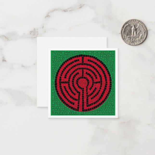 LABYRINTH IX 2.5x2.5 Blank Flat Greeting Card (Front/Back In Situ)