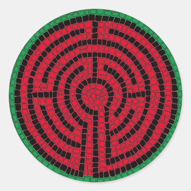 LABYRINTH IX Large Round Stickers (Front)