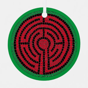 LABYRINTH IX Metal Circle Ornament