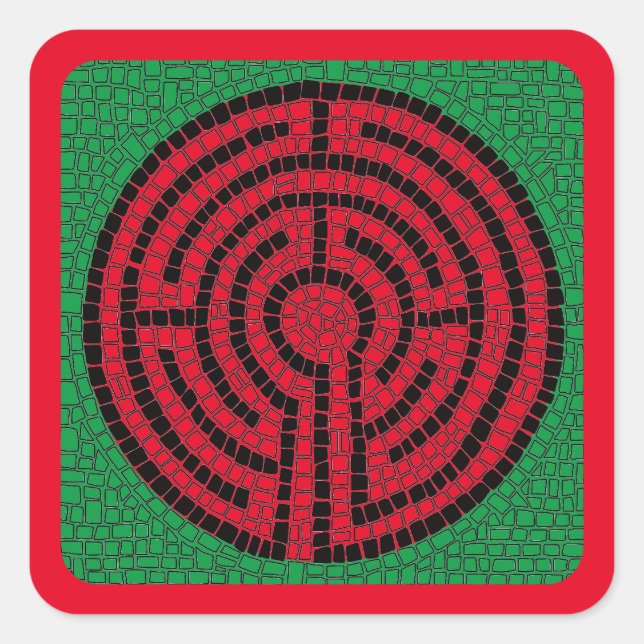 LABYRINTH IX Small Square Stickers (Front)