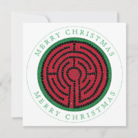 LABYRINTH IX Square Flat Christmas Card