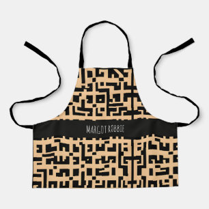 Labyrinth logrus Monochromatic Beige  Pattern Apron