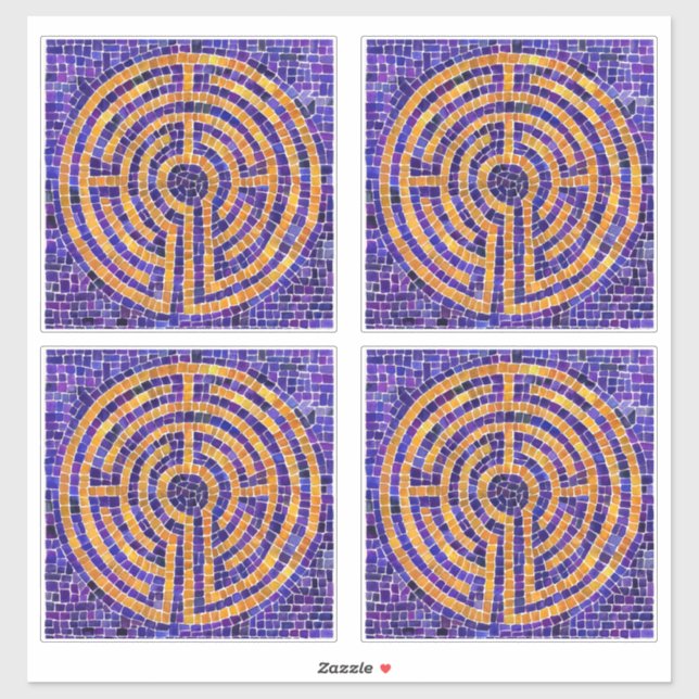 LABYRINTH MOSAIC 14" (4 Small) Vinyl Sticker (Sheet)