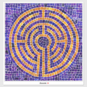 Labyrinth Mosaic 14"x14" Vinyl Sticker