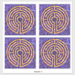 Labyrinth Mosaic 14"x14" Vinyl Sticker (4 Small)