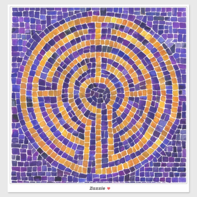 LABYRINTH MOSAIC 14x14 Vinyl Sticker (Sheet)