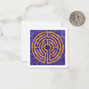 LABYRINTH MOSAIC 2.5" Square Flat Card / White