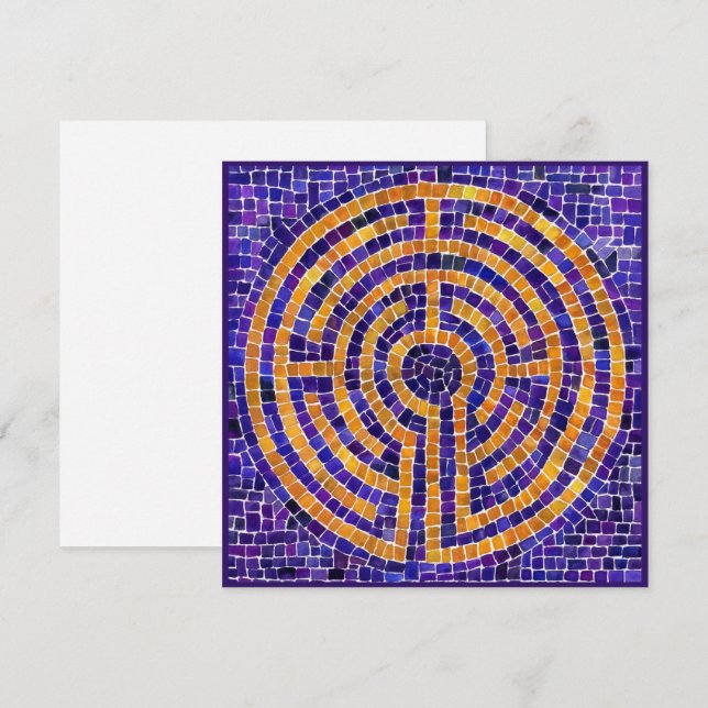 LABYRINTH MOSAIC 5.25" Square Flat Card  (Front/Back)