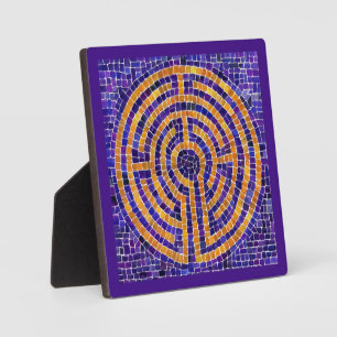 LABYRINTH MOSAIC 5.25 Square Plaque - Purple