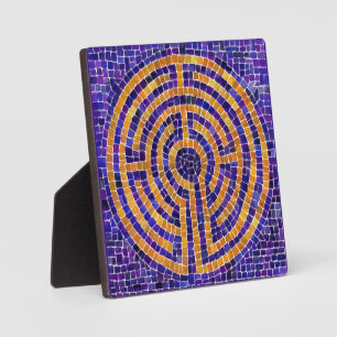 LABYRINTH MOSAIC 5.25 Square Plaque with Easel