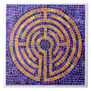 LABYRINTH MOSAIC 6x6 Ceramic Tile - White