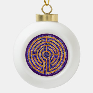 LABYRINTH MOSAIC Ceramic Ball Ornament