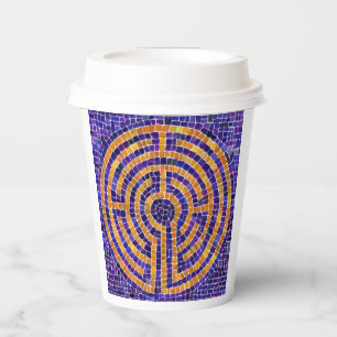 LABYRINTH MOSAIC Paper Cups - White