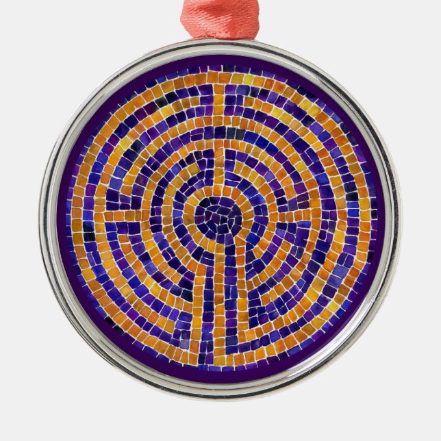 LABYRINTH MOSAIC Premium Round Ornament (Front)