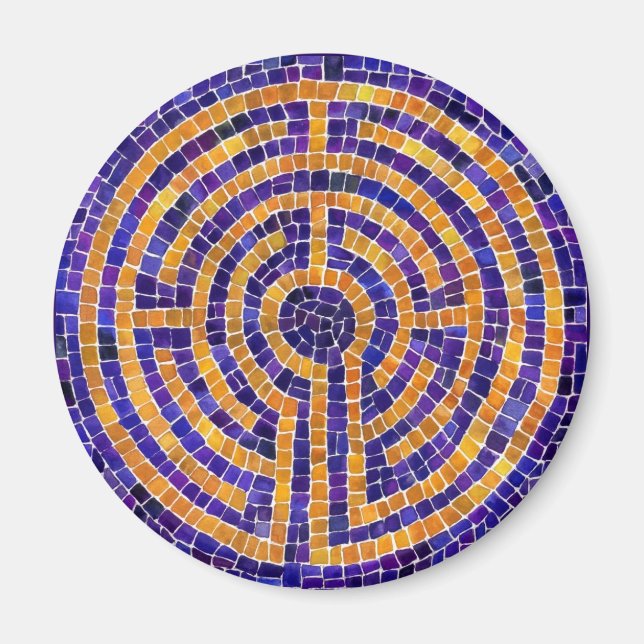 LABYRINTH MOSAIC Round Magnet  (Front)