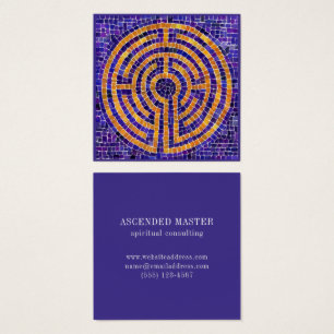 LABYRINTH MOSAIC Square Business Card - Purple