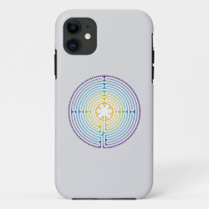 Labyrinth of Chartres Illustration - Rainbow Colou iPhone 11 Case