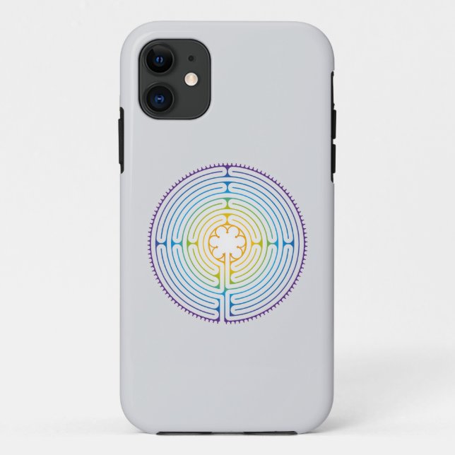 Labyrinth of Chartres Illustration - Rainbow Colou Case-Mate iPhone Case (Back)