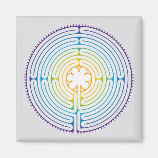 Labyrinth of Chartres Illustration - Rainbow Colou Magnet