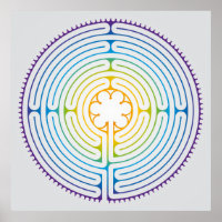 Labyrinth of Chartres Illustration - Rainbow Colou
