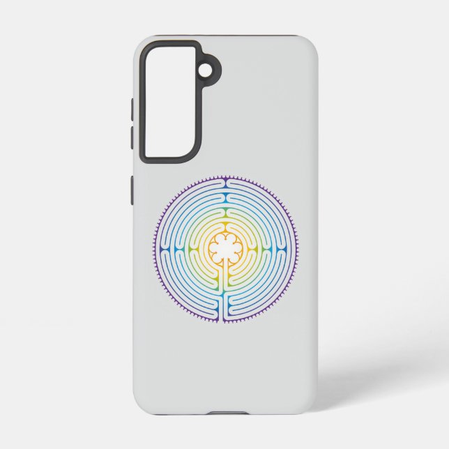 Labyrinth of Chartres Illustration - Rainbow Colou Samsung Galaxy S21 Case (Back)
