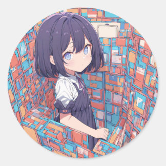 Labyrinth of Colours Classic Round Sticker